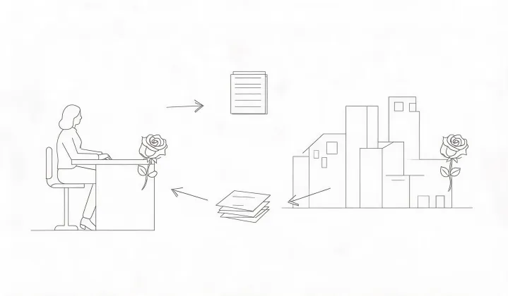Illustration of a written cotton pad sourcing route, not a street map